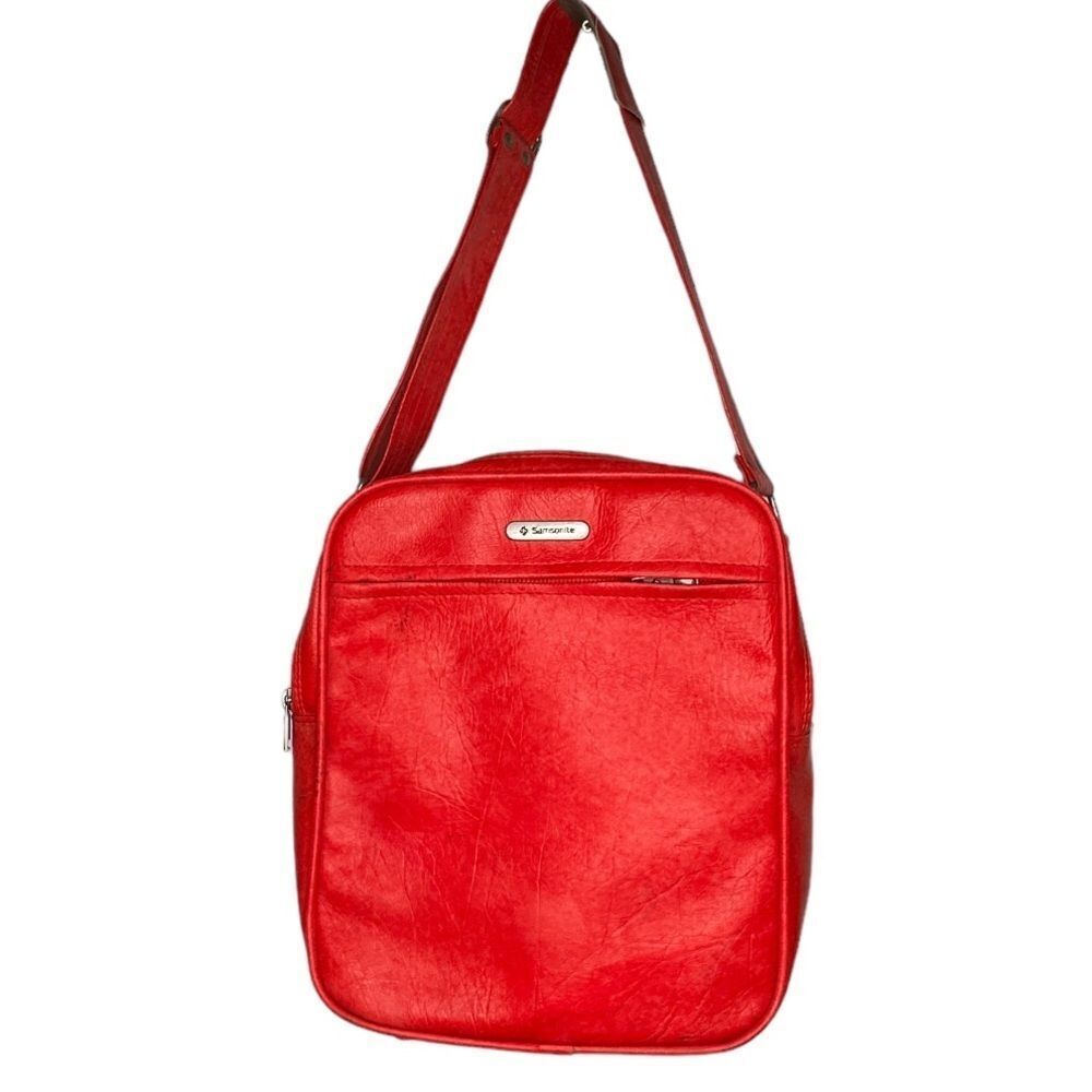 Vintage Samsonite Shoulder Travel Bag Red